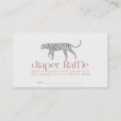 Tiger Gray Baby Shower Diaper Raffle Ticket エンクロージャーカード (正面)
