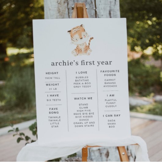 Tiger Greenery 1st誕生日マイルストーンのポスター ポスター