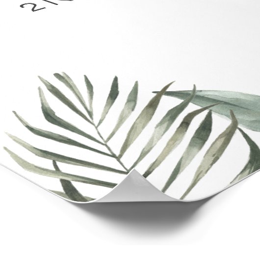 Tiger Greenery Birthday Welcome Poster ポスター (角)