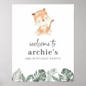 Tiger Greenery Birthday Welcome Poster ポスター (正面)