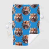 Tiger Head Pattern Design Blue  ゴルフタオル (インサイチュ)