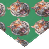 Tiger Head Pattern Design Green  テーブルクロス (アングル)