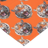 Tiger Head Pattern Design Orange ショートテーブルランナー (コーナー)
