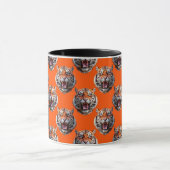 Tiger Head Pattern Design Orange マグカップ (中央)