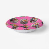 Tiger Head Pattern Design Pink ペーパーボウル (傾斜あり)