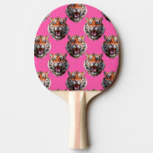 Tiger Head Pattern Design Pink 卓球ラケット (裏面)