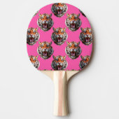 Tiger Head Pattern Design Pink 卓球ラケット (正面)