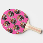 Tiger Head Pattern Design Pink 卓球ラケット (横)
