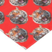 Tiger Head Pattern Design Red テーブルクロス (アングル)