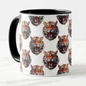 Tiger Head Pattern Design - White   マグカップ