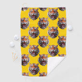 Tiger Head Pattern Design Yellow  ゴルフタオル (インサイチュ)