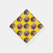 Tiger Head Pattern Design Yellow  スタンダードカクテルナプキン (角)