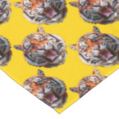 Tiger Head Pattern Design Yellow テーブルクロス (アングル)