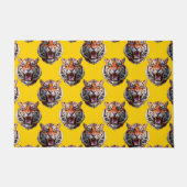 Tiger Head Pattern Design Yellow  ドアマット (正面)