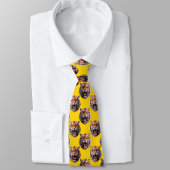 Tiger Head Pattern Design Yellow  ネクタイ