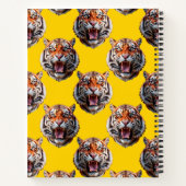 Tiger Head Pattern Design Yellow  ノートブック (裏面)