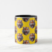 Tiger Head Pattern Design Yellow  マグカップ (中央)