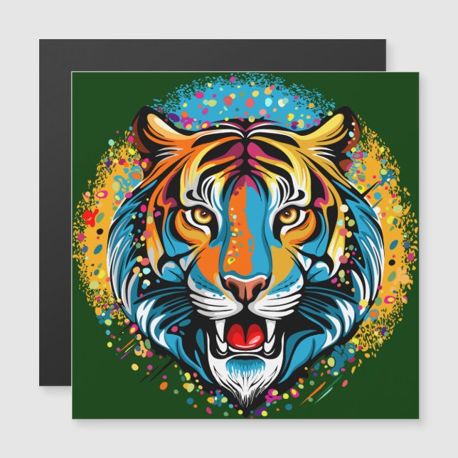 Tiger Head Rainbow colors paint stains (正面/裏面)