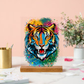 Tiger Head Rainbow colors paint stains アクリルサイン (ウェディング)
