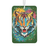 Tiger Head Rainbow colors paint stains カーエアーフレッシュナー (裏面)