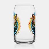 Tiger Head Rainbow colors paint stains ガラス缶 (左)