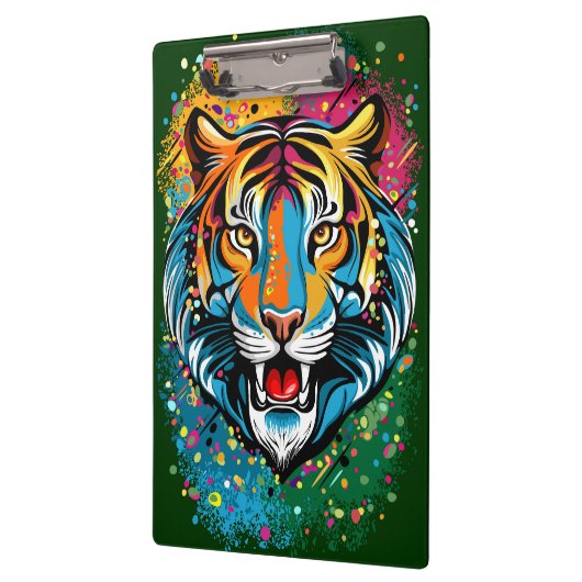 Tiger Head Rainbow colors paint stains クリップボード (左)