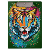 Tiger Head Rainbow colors paint stains クリップボード (正面)