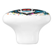 Tiger Head Rainbow colors paint stains セラミックノブ (側面)