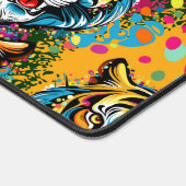 Tiger Head Rainbow colors paint stains デスクマット (コーナー)