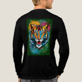 Tiger Head Rainbow colors paint stains トライブレンドＴシャツ (背面)