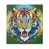 Tiger Head Rainbow colors paint stains ノートパッド (正面)