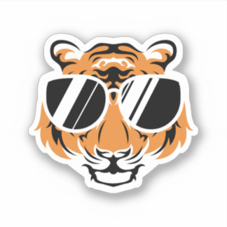 Tiger Head With Cool Sunglasses. Perfect design fo シール