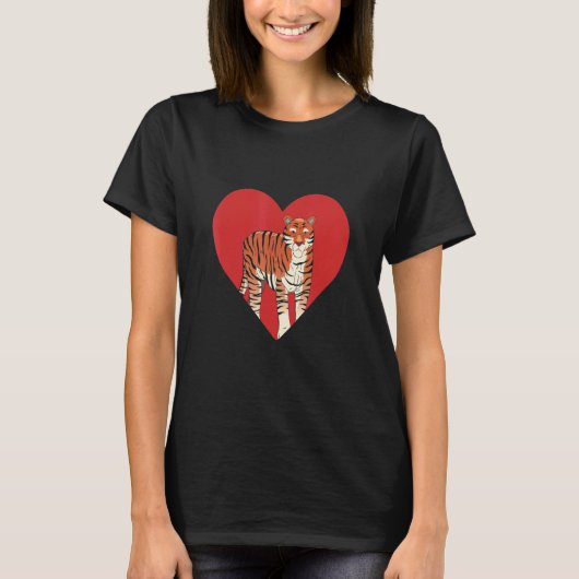 Tiger Heart Safari Wildlife Animal Zookeeping Tシャツ (正面)