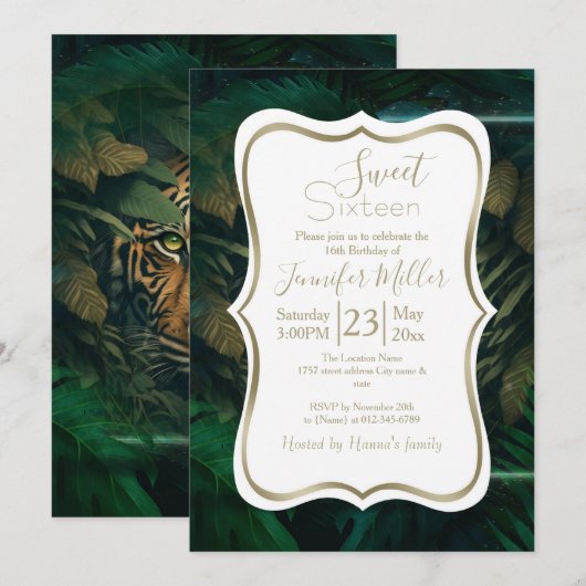 Tiger hiding in Foliage               招待状 (正面/裏面)