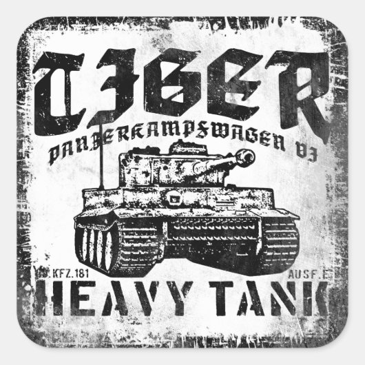 Tiger Iステッカー スクエアシール (正面)