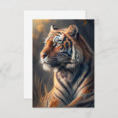 Tiger In自然3.5インチx 5インチフラットサンキューカード サンキューカード (正面/裏面)