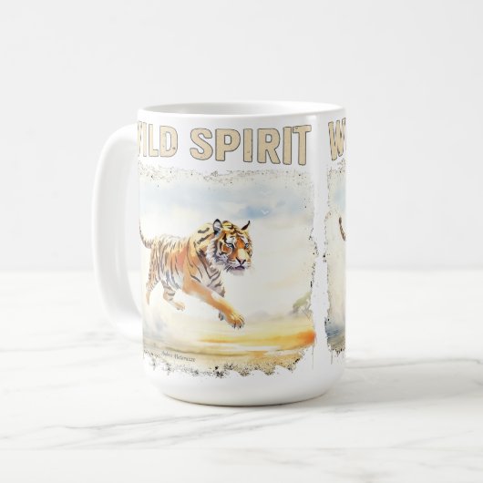 Tiger in Action - Wild Spirit コーヒーマグカップ (正面左)