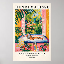 Tiger in Bathtub Art Print Funny Matisse Style ポスター