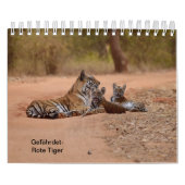 Tiger in Rot als Kalender カレンダー (カバー)