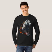 Tiger in White – 花作品 – アニマルアートタイゲ Tシャツ (正面フル)