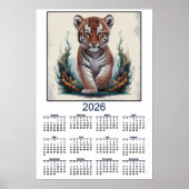Tiger Kitten 2026 Calendar ポスター (正面)