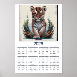 Tiger Kitten 2026 Calendar ポスター