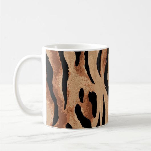 Tiger Leopard:動物の肌シームレス コーヒーマグカップ (左)