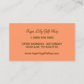 "TIGER LILY" (FLORAL, PHOTOG.) CUSTOMIZABLE 名刺 (裏面)