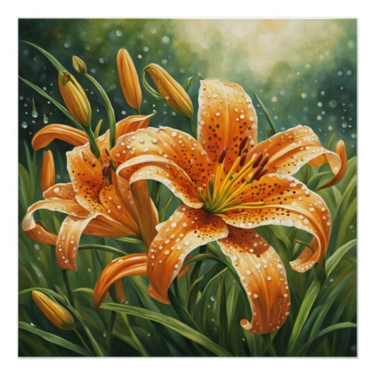Tiger Lily Flower ポスター (正面)