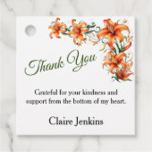 Tiger Lily Personalizableありがとう フェイバータグ (正面)