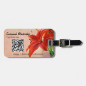 Tiger Lily Photo Business QRコードテンプレート ラゲッジタグ (正面横)