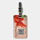 Tiger Lily Photo Business QRコードテンプレート ラゲッジタグ (正面縦)