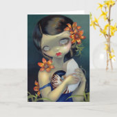 「Tiger Lily, Tiger Nautilus」グリーティングカード カード (黄色い花)