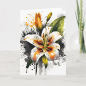Tiger Lily - Watercolor flowers カード (正面)